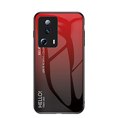 Carcasa Bumper Funda Silicona Espejo Gradiente Arco iris LS1 para Xiaomi Mi 13 Lite 5G Rojo
