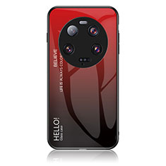 Carcasa Bumper Funda Silicona Espejo Gradiente Arco iris LS1 para Xiaomi Mi 13 Ultra 5G Rojo
