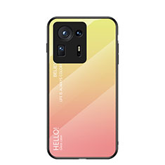 Carcasa Bumper Funda Silicona Espejo Gradiente Arco iris LS1 para Xiaomi Mi Mix 4 5G Amarillo