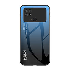 Carcasa Bumper Funda Silicona Espejo Gradiente Arco iris LS1 para Xiaomi Poco C40 Azul