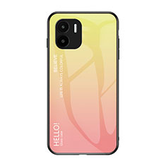 Carcasa Bumper Funda Silicona Espejo Gradiente Arco iris LS1 para Xiaomi Poco C50 Amarillo