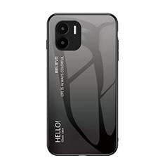 Carcasa Bumper Funda Silicona Espejo Gradiente Arco iris LS1 para Xiaomi Poco C50 Gris Oscuro