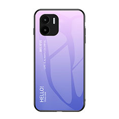 Carcasa Bumper Funda Silicona Espejo Gradiente Arco iris LS1 para Xiaomi Poco C50 Purpura Claro