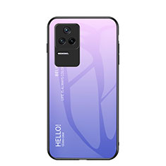 Carcasa Bumper Funda Silicona Espejo Gradiente Arco iris LS1 para Xiaomi Poco F4 5G Purpura Claro