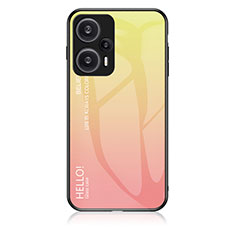 Carcasa Bumper Funda Silicona Espejo Gradiente Arco iris LS1 para Xiaomi Poco F5 5G Amarillo