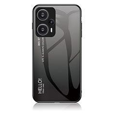 Carcasa Bumper Funda Silicona Espejo Gradiente Arco iris LS1 para Xiaomi Poco F5 5G Gris Oscuro