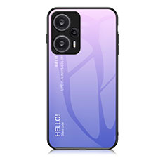 Carcasa Bumper Funda Silicona Espejo Gradiente Arco iris LS1 para Xiaomi Poco F5 5G Purpura Claro
