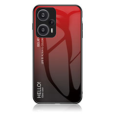 Carcasa Bumper Funda Silicona Espejo Gradiente Arco iris LS1 para Xiaomi Poco F5 5G Rojo