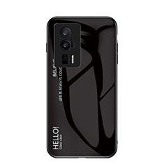 Carcasa Bumper Funda Silicona Espejo Gradiente Arco iris LS1 para Xiaomi Poco F5 Pro 5G Negro