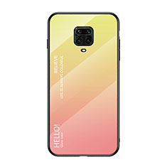 Carcasa Bumper Funda Silicona Espejo Gradiente Arco iris LS1 para Xiaomi Poco M2 Pro Amarillo