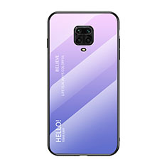 Carcasa Bumper Funda Silicona Espejo Gradiente Arco iris LS1 para Xiaomi Poco M2 Pro Purpura Claro