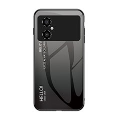 Carcasa Bumper Funda Silicona Espejo Gradiente Arco iris LS1 para Xiaomi Poco M4 5G Gris Oscuro