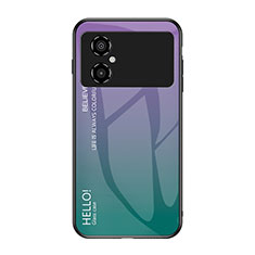 Carcasa Bumper Funda Silicona Espejo Gradiente Arco iris LS1 para Xiaomi Poco M4 5G Multicolor