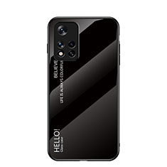 Carcasa Bumper Funda Silicona Espejo Gradiente Arco iris LS1 para Xiaomi Poco M4 Pro 5G Negro