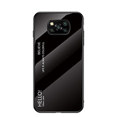 Carcasa Bumper Funda Silicona Espejo Gradiente Arco iris LS1 para Xiaomi Poco X3 Pro Negro