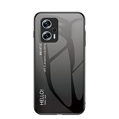 Carcasa Bumper Funda Silicona Espejo Gradiente Arco iris LS1 para Xiaomi Poco X4 GT 5G Gris Oscuro