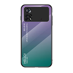 Carcasa Bumper Funda Silicona Espejo Gradiente Arco iris LS1 para Xiaomi Poco X4 Pro 5G Multicolor