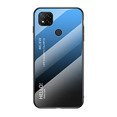 Carcasa Bumper Funda Silicona Espejo Gradiente Arco iris LS1 para Xiaomi Redmi 10A 4G Azul