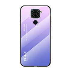 Carcasa Bumper Funda Silicona Espejo Gradiente Arco iris LS1 para Xiaomi Redmi 10X 4G Purpura Claro