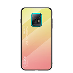 Carcasa Bumper Funda Silicona Espejo Gradiente Arco iris LS1 para Xiaomi Redmi 10X 5G Amarillo