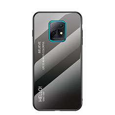 Carcasa Bumper Funda Silicona Espejo Gradiente Arco iris LS1 para Xiaomi Redmi 10X 5G Gris Oscuro