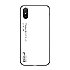 Carcasa Bumper Funda Silicona Espejo Gradiente Arco iris LS1 para Xiaomi Redmi 9AT Blanco