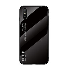 Carcasa Bumper Funda Silicona Espejo Gradiente Arco iris LS1 para Xiaomi Redmi 9i Negro