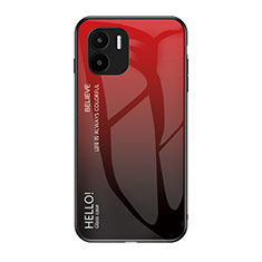 Carcasa Bumper Funda Silicona Espejo Gradiente Arco iris LS1 para Xiaomi Redmi A2 Rojo
