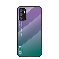 Carcasa Bumper Funda Silicona Espejo Gradiente Arco iris LS1 para Xiaomi Redmi Note 10T 5G Multicolor