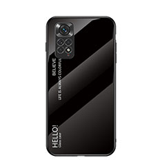 Carcasa Bumper Funda Silicona Espejo Gradiente Arco iris LS1 para Xiaomi Redmi Note 11 4G (2022) Negro