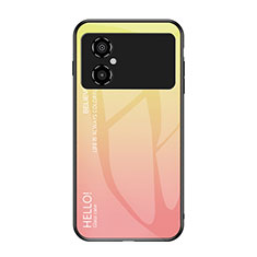 Carcasa Bumper Funda Silicona Espejo Gradiente Arco iris LS1 para Xiaomi Redmi Note 11R 5G Amarillo