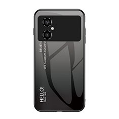 Carcasa Bumper Funda Silicona Espejo Gradiente Arco iris LS1 para Xiaomi Redmi Note 11R 5G Gris Oscuro