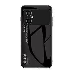 Carcasa Bumper Funda Silicona Espejo Gradiente Arco iris LS1 para Xiaomi Redmi Note 11R 5G Negro