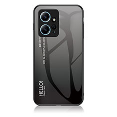 Carcasa Bumper Funda Silicona Espejo Gradiente Arco iris LS1 para Xiaomi Redmi Note 12 4G Gris Oscuro