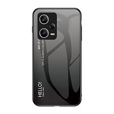 Carcasa Bumper Funda Silicona Espejo Gradiente Arco iris LS1 para Xiaomi Redmi Note 12 Pro 5G Gris Oscuro