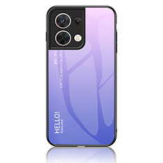 Carcasa Bumper Funda Silicona Espejo Gradiente Arco iris LS1 para Xiaomi Redmi Note 13 5G Purpura Claro
