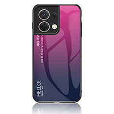Carcasa Bumper Funda Silicona Espejo Gradiente Arco iris LS1 para Xiaomi Redmi Note 13 5G Rosa Roja