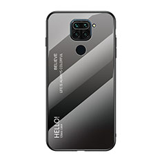 Carcasa Bumper Funda Silicona Espejo Gradiente Arco iris LS1 para Xiaomi Redmi Note 9 Gris Oscuro