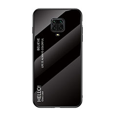 Carcasa Bumper Funda Silicona Espejo Gradiente Arco iris LS1 para Xiaomi Redmi Note 9 Pro Max Negro
