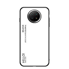 Carcasa Bumper Funda Silicona Espejo Gradiente Arco iris LS1 para Xiaomi Redmi Note 9T 5G Blanco
