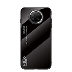 Carcasa Bumper Funda Silicona Espejo Gradiente Arco iris LS1 para Xiaomi Redmi Note 9T 5G Negro