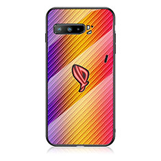 Carcasa Bumper Funda Silicona Espejo Gradiente Arco iris LS2 para Asus ROG Phone 3 Naranja