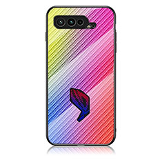 Carcasa Bumper Funda Silicona Espejo Gradiente Arco iris LS2 para Asus ROG Phone 5 Pro Naranja