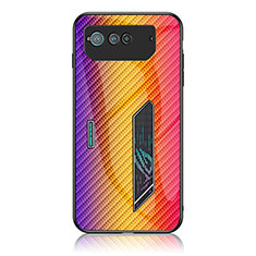 Carcasa Bumper Funda Silicona Espejo Gradiente Arco iris LS2 para Asus ROG Phone 6 Naranja