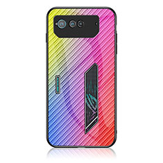 Carcasa Bumper Funda Silicona Espejo Gradiente Arco iris LS2 para Asus ROG Phone 6 Pro Rosa