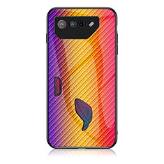 Carcasa Bumper Funda Silicona Espejo Gradiente Arco iris LS2 para Asus ROG Phone 7 Naranja