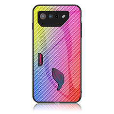 Carcasa Bumper Funda Silicona Espejo Gradiente Arco iris LS2 para Asus ROG Phone 7 Rosa