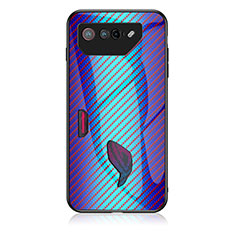 Carcasa Bumper Funda Silicona Espejo Gradiente Arco iris LS2 para Asus ROG Phone 7 Ultimate Azul