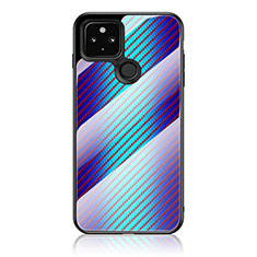 Carcasa Bumper Funda Silicona Espejo Gradiente Arco iris LS2 para Google Pixel 5 Azul