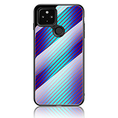 Carcasa Bumper Funda Silicona Espejo Gradiente Arco iris LS2 para Google Pixel 5 XL 5G Azul